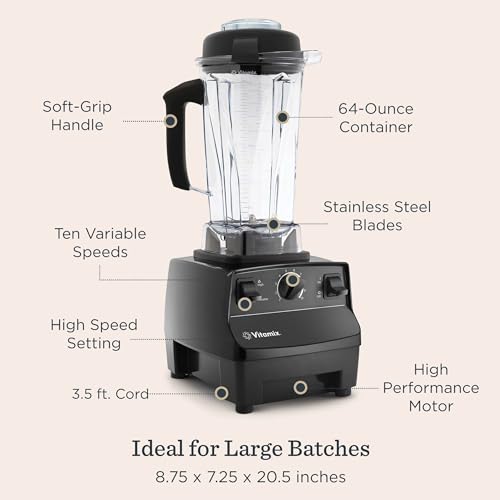 Vitamix 5200 Blender, Professional-Grade Blender for Smoothies, Soups, Ice Cream and More,...