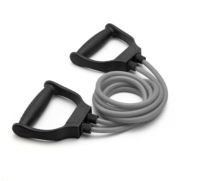ShopiMoz Double Toning Resistance Tube Pull Rope Elastic Rubber Exercise Band for Stretching, Workout, Home Gym and Toning with Heavy Quality D Shaped Handles-image-28