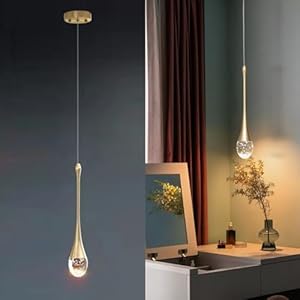 LIGKIN LED-Pendelleuchte 5W Kreative Moderne Moderne Wassertropfen Hängeleuchte, Kristall-Deckenleuchte Kronleuchter für Wohnzimmer Restaurant Treppe