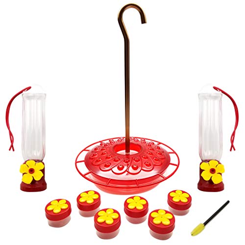 Pathway Creations Hummingbird Feeder Kit - Attract Hummingbirds with One 32-Port + Two Tall Mini + Six Handheld + One Cleaning Brush - Ultimate Package for Your Backyard!