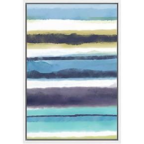 SIGNWIN Framed Canvas Wall Art Blue, Navy, White,...