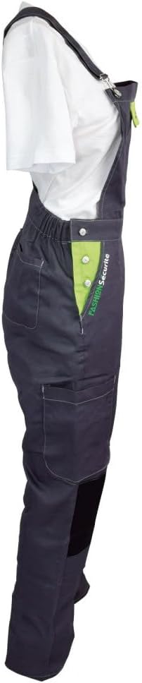 Fashion Safety Working 660140 Pep's Dungarees Size XS Grey/Lime