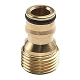 FUANA Wasserhahn-Adapter aus Messing, 5,1 cm Außengewinde auf 12 mm BSP-Außengewinde, Schnellanschluss-Schlauchverschraubung für Gartenbewässerungsgeräte, 5 Stück
