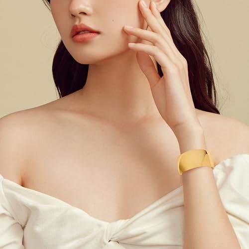 Gold Hammered Open Wide Cuff Bangle Bracelet for Women Smooth Polished Chunky Hollow Wide Cuff Bracelets Jewelry4