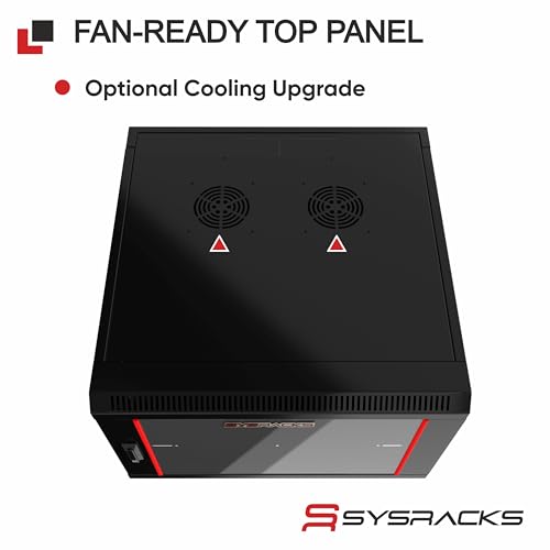 Sysracks 9U - Server Rack - Wall Mount Rack - Locking Cabinet for Network - Electronics - Security - Audio - Video - AV Equipment - Data Rack - 18-Inch Depth Server Cabinet