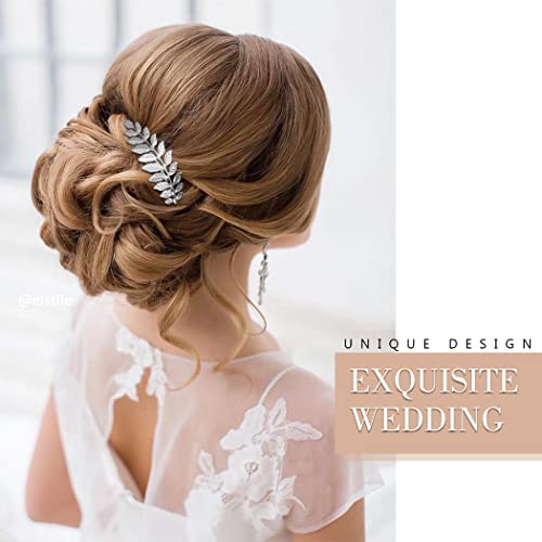 Catery Bride Wedding Leaf Hair Comb Silver Side Comb Bridal Hair Pieces Clips Greek Roman Laurel Leaf Headpiece Wedding Hair Accessories For Women And Girls (Silver) #TOP3
