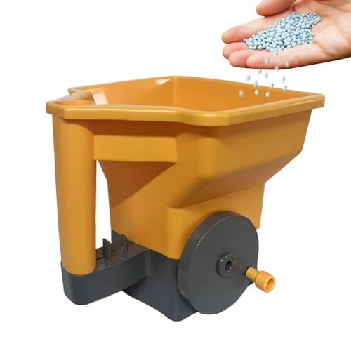 generico spandiconcime per prati,seminatrice a mano regolabile a manovella - spargiconcime portatile per giardino,per cortile, neve, inverno, atv, agricoltura, fattoria, uso commerciale, residenziale