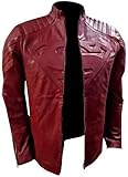 Men’s Smalvile Clark Kent Tom Welling Genuine Leather Super Jacket for man (US, Alpha, Medium, Regular, Regular, Red)