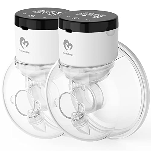Image of Bellababy Wearable Breast Pumps Hands Free,Touch Screen Shows Pumping Time and Intensity,Quiet and Pain Free,4 Modes 9 Levels of Comfortable Suction.(Dual 24mm)