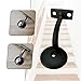 MVQJSUCI Handrail Bracket Stair Bracket Handrail Fastening Bracket Holder Zinc Alloy Wear-resistant Solid for Installation in Living Rooms Kitchens Schools Spo, Black