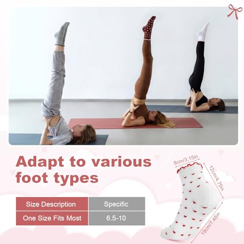 Image of Jspupifip Cute Pilates Socks for Women | Non Slip Yoga Socks with Grips for Barre Workout Athletic Hospital