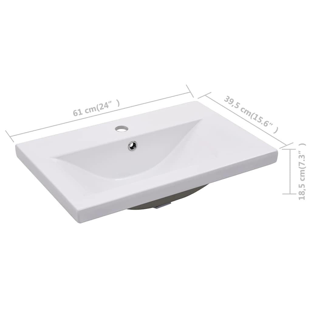 Genérico Lavabo encastrado de cerámica 61x39,5x18,5 cm,Bricolaje,Fontanería,Piezas para fontanería,Lavabos y fregaderos,Lavabos,145061
