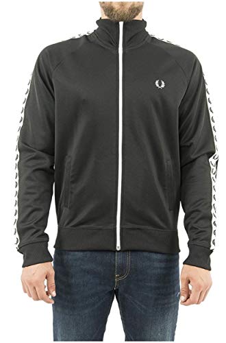 Colore: nero Fred Perry Taped Track Jacket, Giacca sportiva - M
