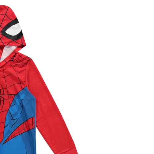 Marvel Boys Spiderman Pajamas Set - Hooded Long Sleeve Spiderman Pajamas - Spiderman, Mile Morales Sleeper Pajamas Set4
