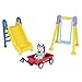 Bluey Ensemble de Jeu de Parc : Figurine de Bluey articulée de 6,3 cm - Balançoire, Toboggan et Wagon à Collectionner 13016 Bleu