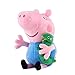 JMHomeDecor Peluche di Vero Maiale 19 Cm George Peluche con Orsacchiotto/Dinosauro Ragazzo Ragazza Regalo di Compleanno Giocattolo