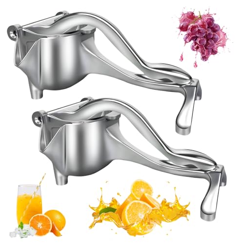 Lot de 2 presse-agrumes manuels en acier inoxydable - Presse-agrumes manuels de qualité supérieure pour cuisine et bar - Extracteur de jus manuel pour...