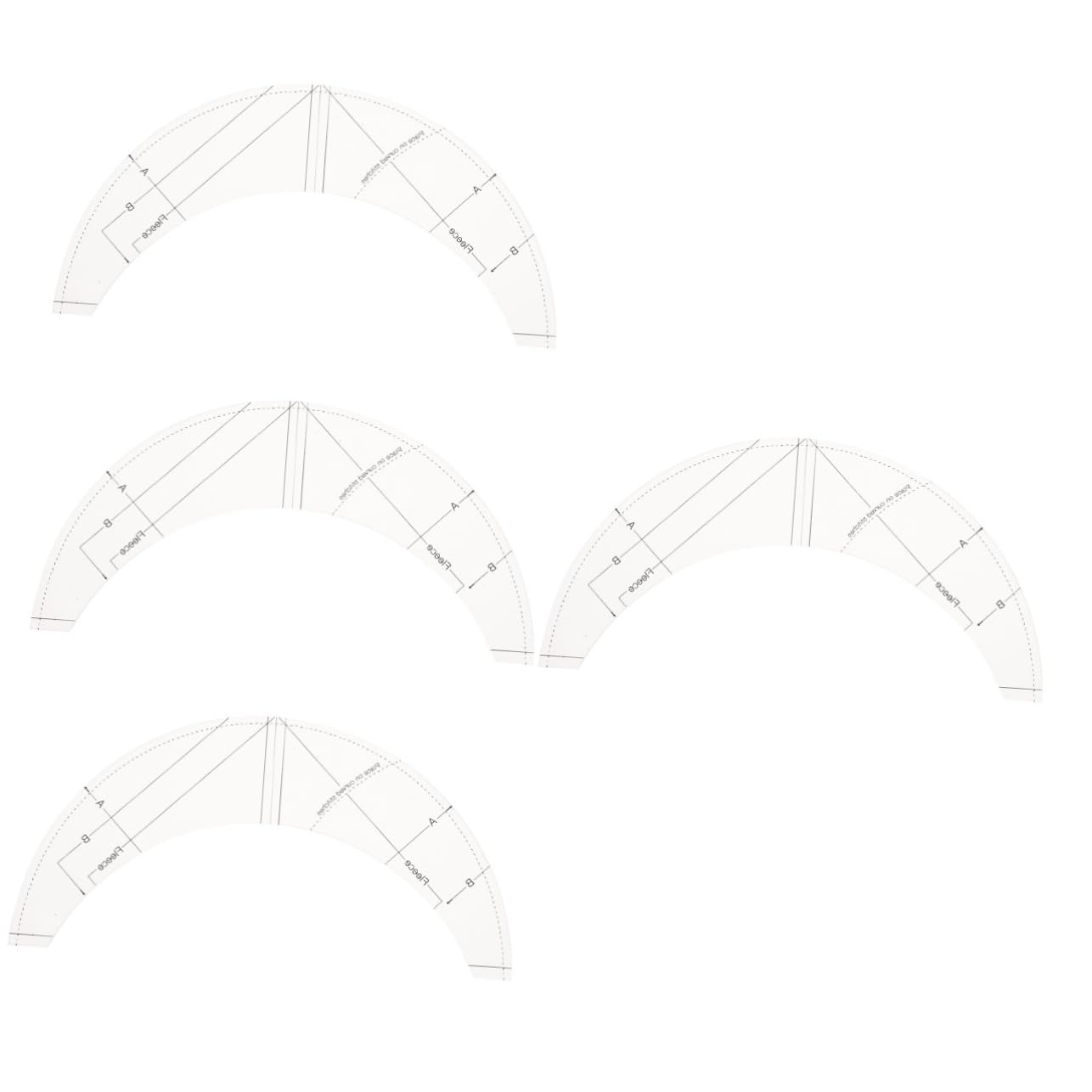 STOBOK Set Di 4 Righelli Per Quilting Strumento Di Taglio in Acrilico Righello Da Cucito Leggero E Portatile Per Quilter