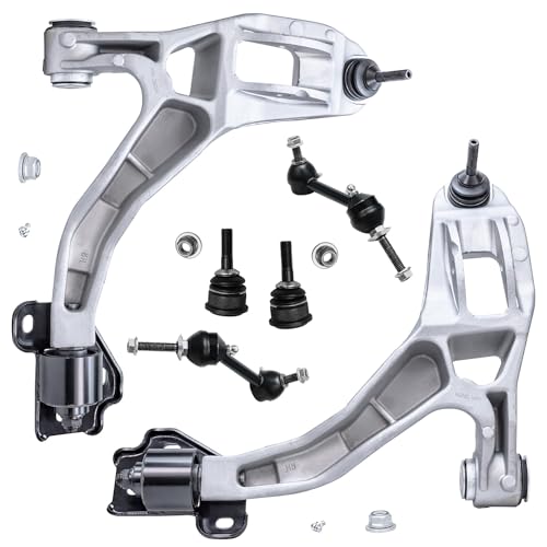 Image of Detroit Axle - 6pc Front End Control Arms Kit for Ford Crown Victoria Lincoln Town Car Mercury Grand Marquis Marauder, 2 Lower Control Arms 2 Upper Ball Joints 2 Sway Bars Replacement