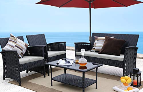 37+ Baner Garden Complete Patio 4 Piece Rattan Wicker Conversation Set
Ideas