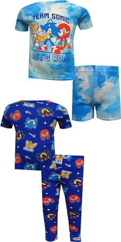 Komar Kids Boys Sonic the Hedgehog Team Sonic Cotton 4 Piece Toddler Pajamas