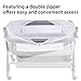 DUSHARKFUN Mosquito Net for Babies Crib to Keep Insects/Bugs/Cats Out, Toddler Bassinet/Bedside Sleeper/Crib Tent Safety Net with Two-Way Zippers & Storage Bag, Breathable Mesh Holes, White
