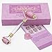 Produktbild Jade-Gesichtsroller & Gua Sha Scraping-Massagegerät, natürlicher Jade, 2-in-1 Anti-Aging-Gesichtsroller für schlanke Wangen, Hautstraffung, verjüngt die Haut