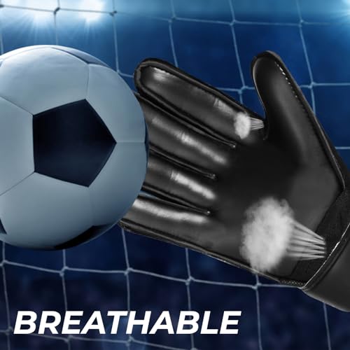 Football Goalkeeper Gloves For Boys kids Children Youth Training Gloves Soccer Goalie Goalkeeping Wrist Protection Grip Palms Adults Men (Black, Size 7 (S/M) Adult) Football Goalkeeper Gloves For Boys kids Children Youth Training Gloves Soccer Goalie Goalkeeping Wrist Protection Grip Palms Adults Men (Black, Size 7 (S/M) Adult)