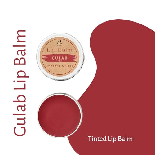 Image of Gulab Lip Balm for Pigmented & Chapped Lips | Enriched with Rose Geranium, Candelilla Wax & Almond Oil | Soothes, Repairs & Adds Pink Glow | All Natural, Handmade, Plant Based, Vegan and Chemical Free | 10 g | Pack of 2