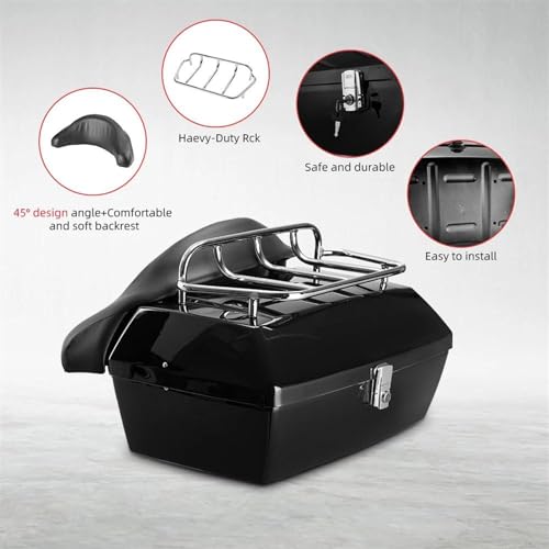 Top case moto 48L avec coussin dossier pour résoudre le manque de place - 6