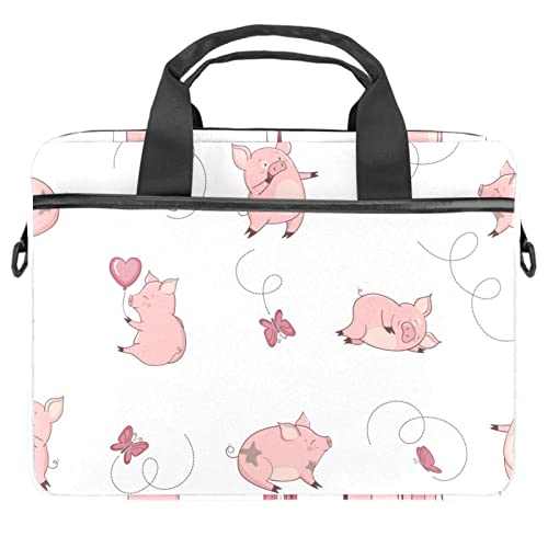 Housse sac à bandoulière pour ordinateur portable 13 13.3 14.5 pouces cochon rose