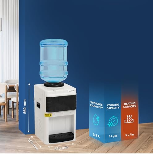Image of Rockwell Pure Mini Table Top Water Dispenser | Hot, Cold & Normal Water | Compact Design | Child Lock Hot Tap | Ideal for Home & Office