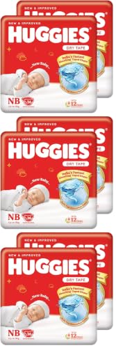 Image of Huggies Complete Comfort Dry Tape Newborn - (NB /XS) Size Baby Tape Diapers, Combo Pack of 6, 72 count, with 5 in 1 Comfort (36 Count, Pack of 6)