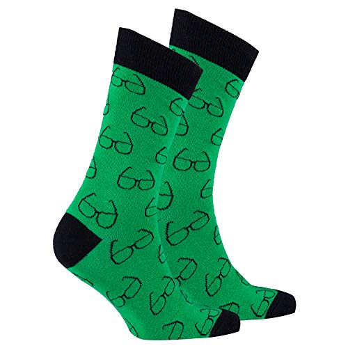 Socks n Socks-Men s Luxury Cotton Colorful Funky Glasses Socks