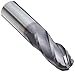 YG-1 E5060 Carbide Ball Nose End Mill, Long Reach, TIALN Multilayer Finish, 30 Deg Helix, 4 Flutes, 3" Overall Length, 0.25" Cutting Diameter, 0.25" Shank Diameter