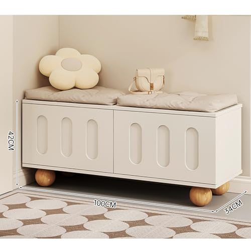 Banc de rangement à chaussures avec assise rembourrée et grand volume