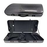 Conboxus Professional Double Case Violin(4/4) & Viola(16-17inch) Carbon Fiber,With Password Lock,2 Adjustable Straps,4 Bow Holder (black)