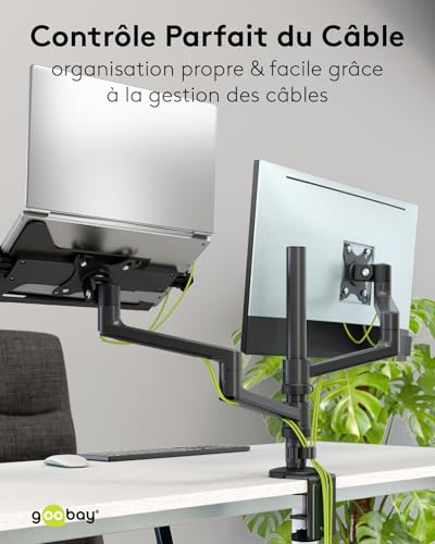 Support ordinateur portable bras moniteur VESA contre le mal de dos