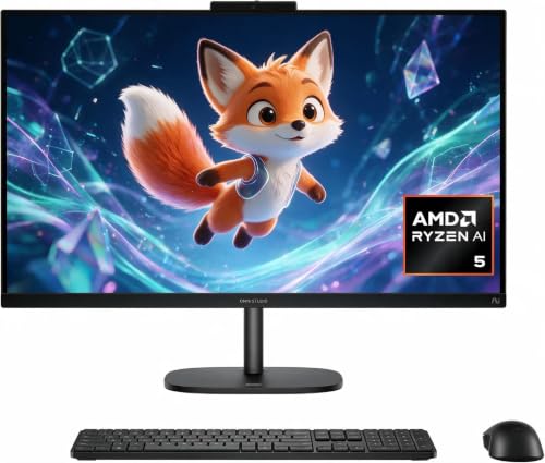 Image of HP OmniStudio Next Gen AI 27 All‑in‑One Desktop, 27 inch FHD 120Hz IPS Display, AMD Ryzen AI 5 Processor, 16GB DDR5 RAM, 512GB NVMe SSD, Windows 11 Home, Jet Black
