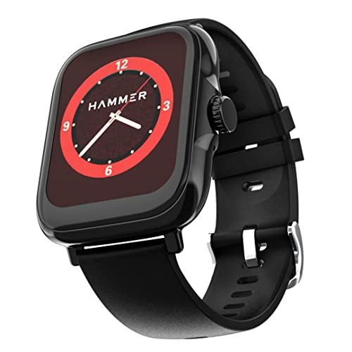 Image of (Refurbished) Hammer Ace 4.0 Calling Smart Watch with Large 1.85 inch IPS Display, Dual Mode, Spo2, Heart Rate, Strong Metallic Body & Skin Friendly Strap, Black