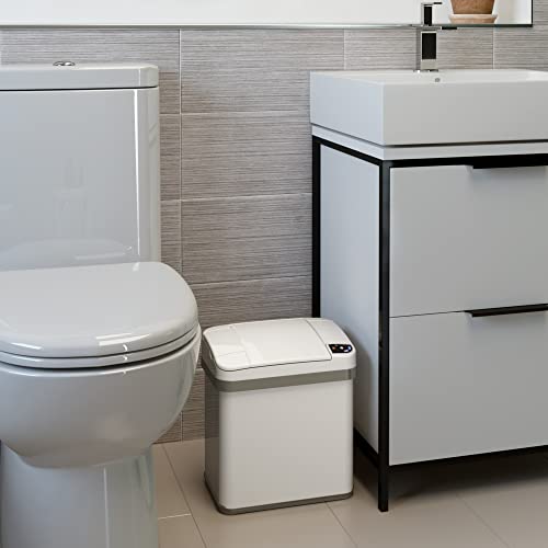 Caneca de basura automática iTouchless 2.5 gal blanca sensor miniatura 5