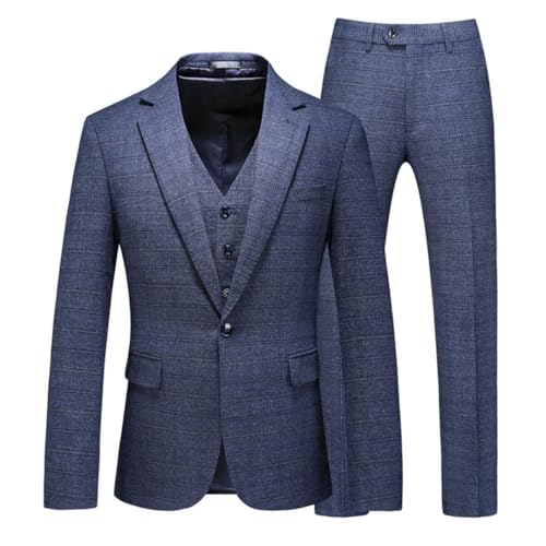 Men's Business Three-Piece Set Bridegroom Dress Vest Trousers Suit