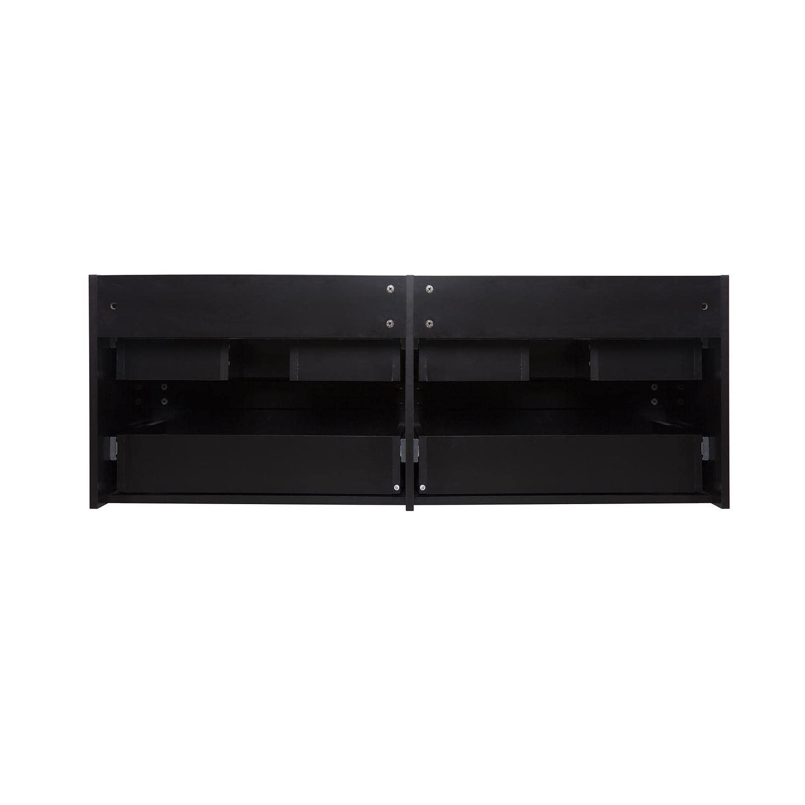 MOB-IN Set mit Doppelwaschbecken, Schwarz, Carbon, 120 cm + 2 Waschbecken + 2 Wasserhähne Sorrento