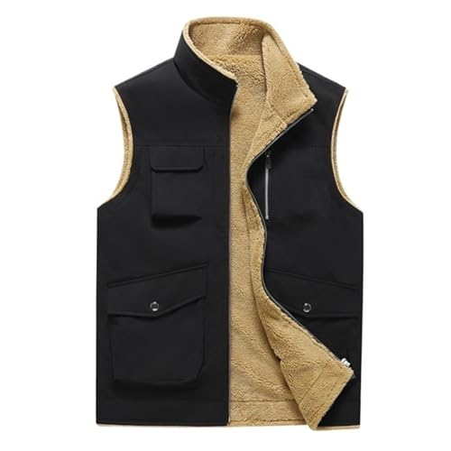 Chaleco Abrigador Ropa De Abrigo Chaleco De Invierno Chaleco Acolchado Chaleco Forrado Cálido Chaleco Informal Suave Chaleco Térmico Cazadora Acolchada(Black,Large)