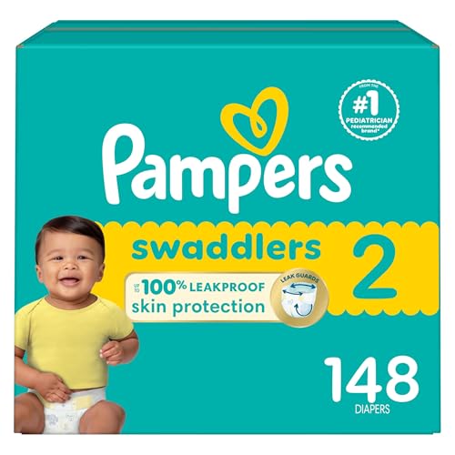 Image of Pampers Baby Diapers - Swaddlers - Size 2, 148 Count, Ultra Absorbent Disposable Infant Diaper