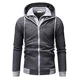 Writtian Herren Herbst Winter Jacke Business Kapuzen Mantel Jacke Casual Täglichen Langarm Kapuzen Sweatshirt Schlank Einfarbig Patchwork Oberteile Sport und Fitness Coat Zip Kapuzenjacke