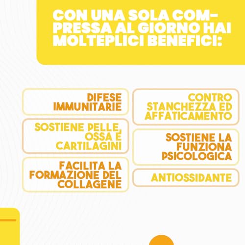 Vitamina C 1000Mg, 180 Compresse Vegan, 6 Mesi Di Fornitura -Integratore Vitamina C Pura Da Acido Acorbico - Difese Immunitarie, Contro Stanchezza Ed Affaticamento - 3