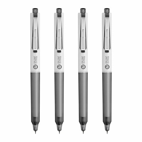Image of Anupam Sylent Roller Gel Pen 0.5 mm, Waterproof Smooth Quick-Dry Dark Ink, Comfortable Grip Exam & Office Pen, Refillable (Black Body BlackInk, Pack of 4)