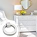 boxoon Modern Stainless Steel Ring Door Knocker, Zinc Alloy Cabinet and Drawer Pull Handle, Sleek Silver Finish