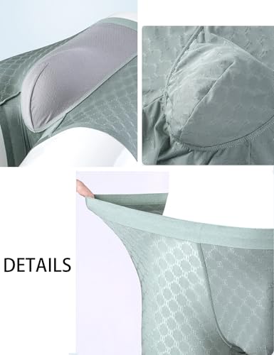 Mens Boxer Briefs Ice Silk Underwear Quick Dry Panties Soft Bikini Breathable Cheeky Seamless Underpants S-XL3
